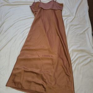 Wayf Rusty Rose Slip Midi Dress